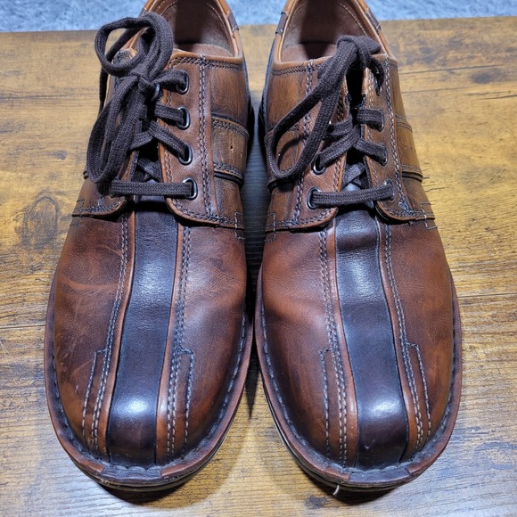 Clarks Men Brown Leather Lace Up Oxford Dress Shoes Size 9.5M 70852 - Picture 4 of 9